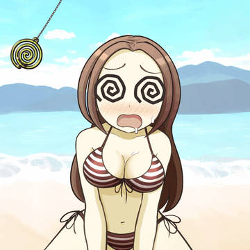 催眠振子で目を回される女の子(gif2)