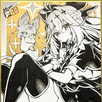 手描きミニ色紙 キュアアルカナ・シャドウ