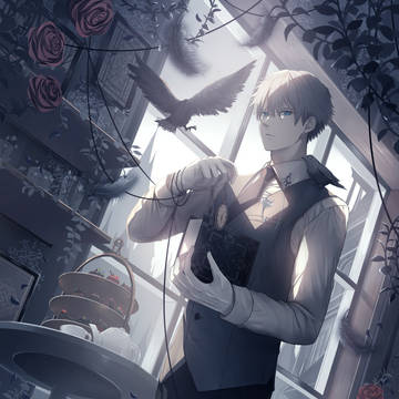 ほろ苦い黒と花