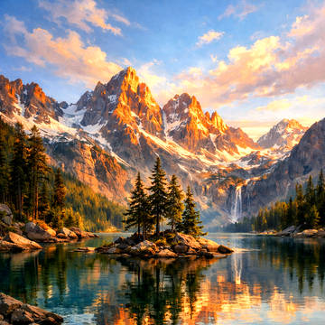 Golden Peaks Reflection