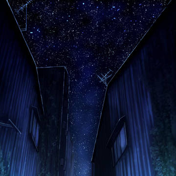路地裏夜空