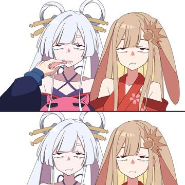 ちょーおいしいお寿司をたべたかぐやとヤチヨの反応が可愛すぎた
