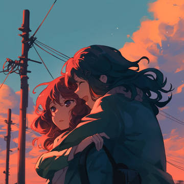 百合カプと夕焼け