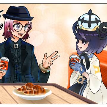 キョウヤとムク　ヌーウ”ォカフェにて