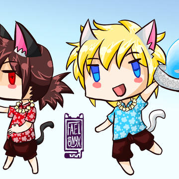 Hikari And Dark NEKO on Songkran