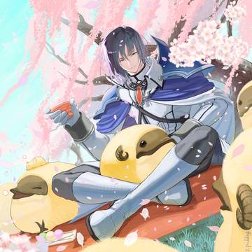 羊たちとお花見