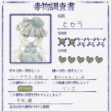 【眠らぬ、蠱毒な毒物園】ひと好き【調査書】
