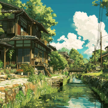 山麓の集落