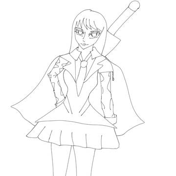 オリキャラ線画1