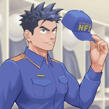 雄っぱい消防士の制服はだけ