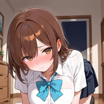 緊張して汗だくな彼女。