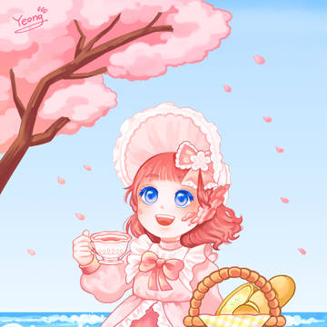 桜の人魚少女