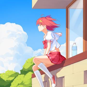 真夏中の展望台