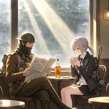 第一次世界大戦の兵士と少女