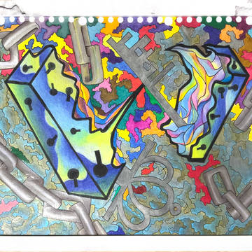 BOOTH販売宣伝　色鉛筆画「こだわりの鍵」