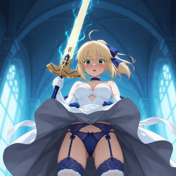 セイバー(ウェディングドレス)のパンチラ
