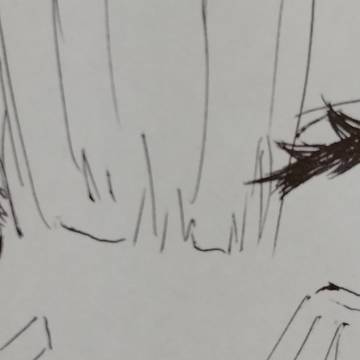 ペンで描いたおめめ