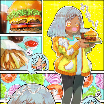 【初！ハンバーガー！】