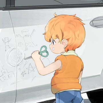 Doodling boy