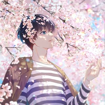 桜の下で