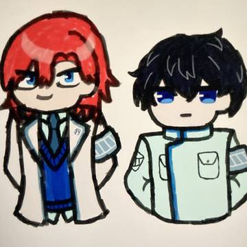 並ぶ2人