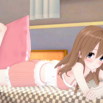 ベッドで寛ぐ彼女
