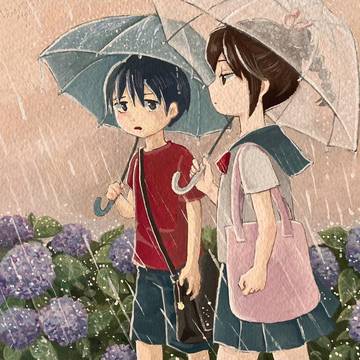 画用紙の上のよるたち