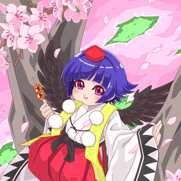 桜と烏天狗