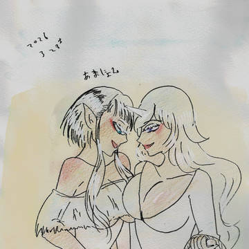 一角ちゃんとエルフちゃん