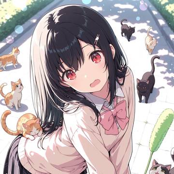 猫に囲まれて
