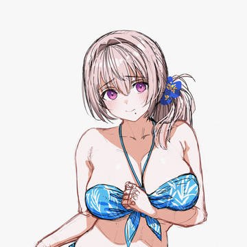 青い水着の沙穂さん
