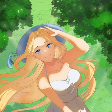 Cynthia in a park