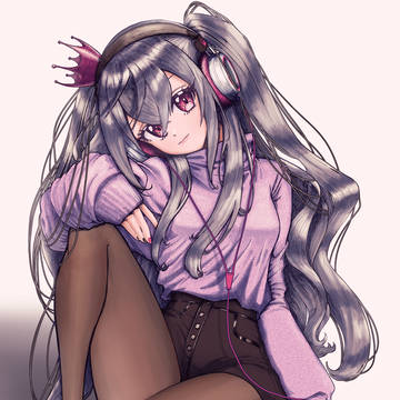 ピンクのヘッドホンを着けている響咲リオナ