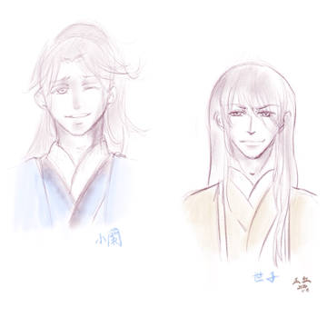 Sketching my OC’s: 意外佳麗的小蘭和世子爺