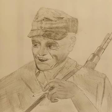 たばこを吸うドイツ兵士