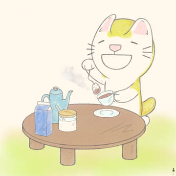 ネコの絵日記【ミルクティーが飲みたい】