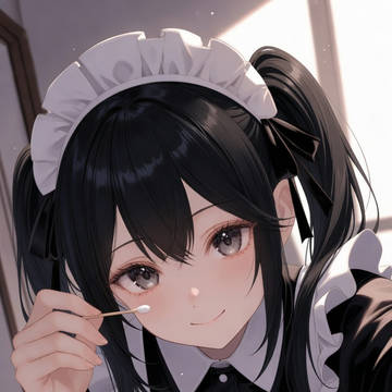 メイドさんの綿棒耳掃除