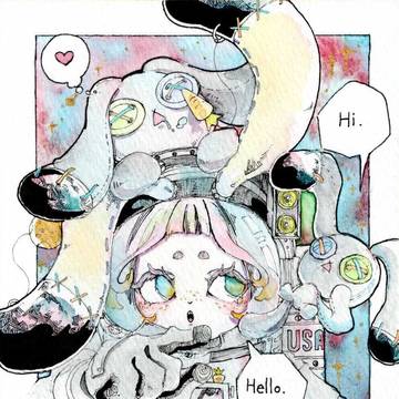 うさぎさんは月にいます。