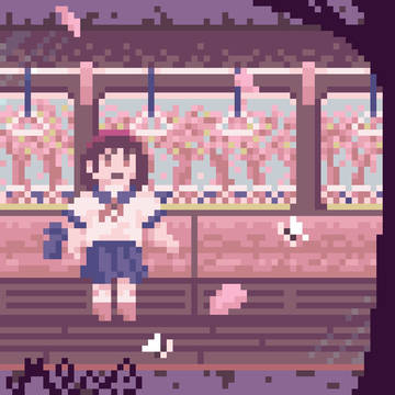桜と電車