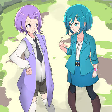 Pixivリクエスト-プリキュアの真琴とここねの泥だらけイラスト
