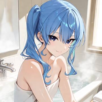 お風呂場で待つすいちゃん