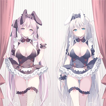 双子バニーちゃん等身大タペストリー
