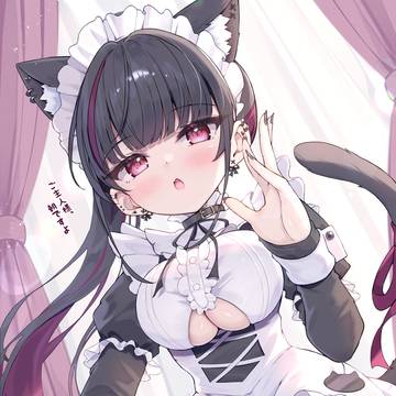 低身長巨乳の黒猫メイドに起こされたい