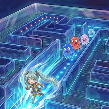 初音ミクとパックマンコラボ的な