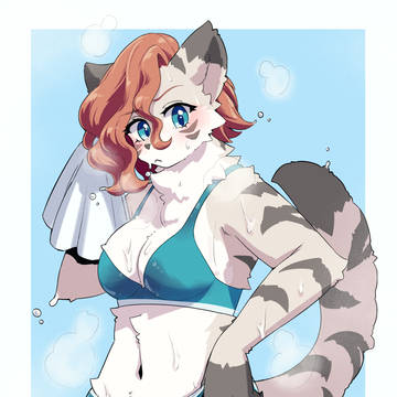 汗だくネコお姉さん