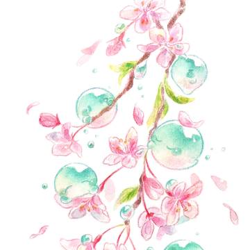 雨粒おばけが桜を連れていく