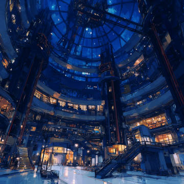 営業時間終了後のショッピングモールATOM