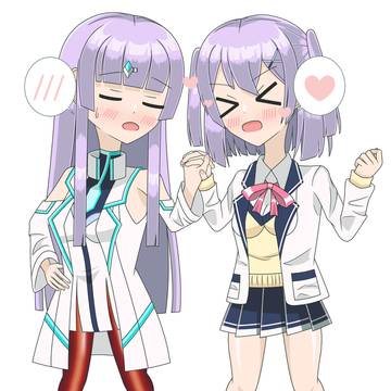 恋人繋ぎ姉妹絵(零子&弍華)