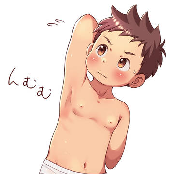 背中握手をする後輩くん