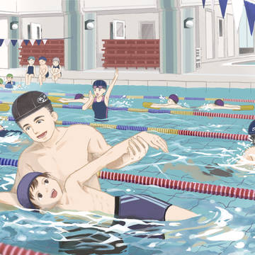 仕事絵　神奈中平塚さま　広告用イラスト 冬